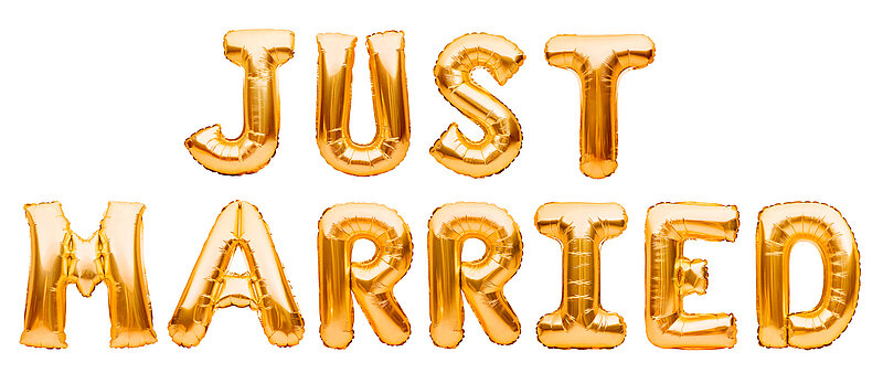 Schriftzug Just Married